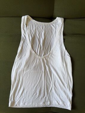 Joah Brown White Scoop Tank Top Small /Medium